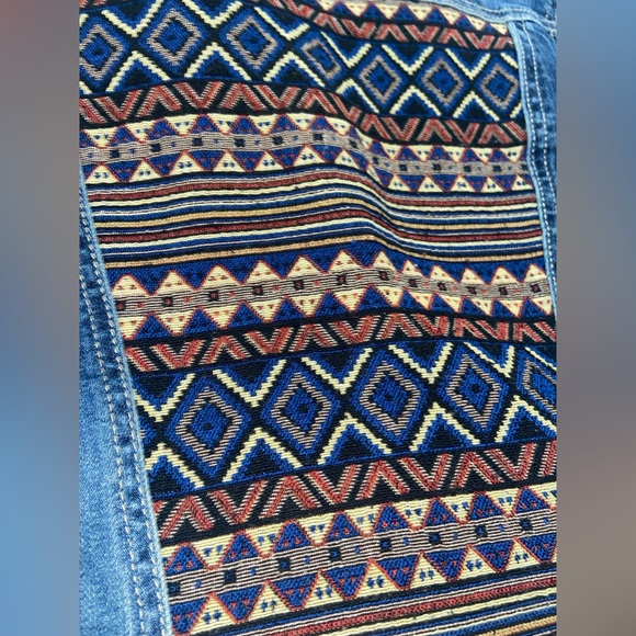 Warehouse One Jean Jacket Western Aztec Embroidered Back Design - Picture 8 of 8
